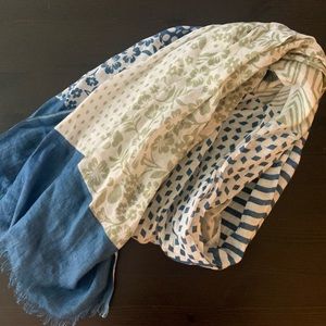 Light weight blue and green scarf